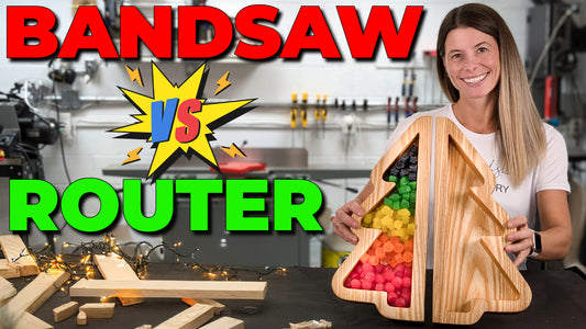 BUILD a Christmas Tree Snack Tray // Router VS Bandsaw (Free Template)