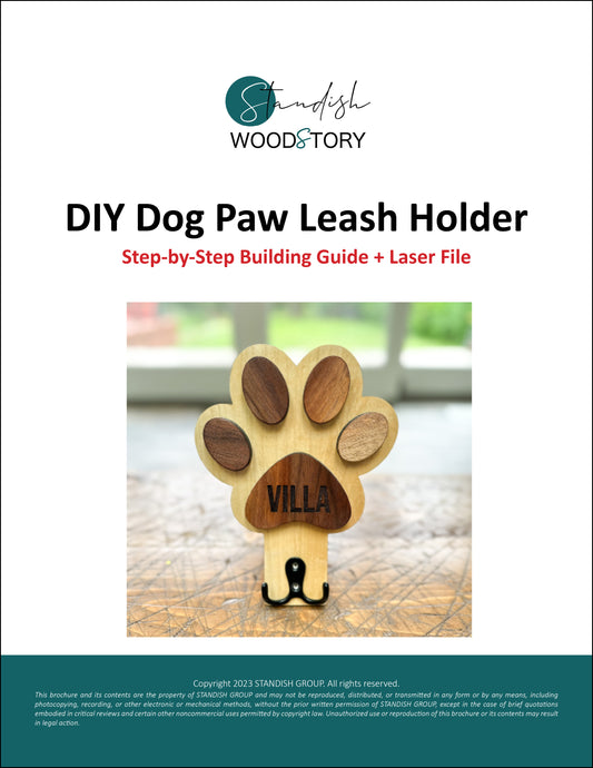 DIY: Dog Paw Leash Holder (SVG, Lightburn, Illustrator, Print Download)