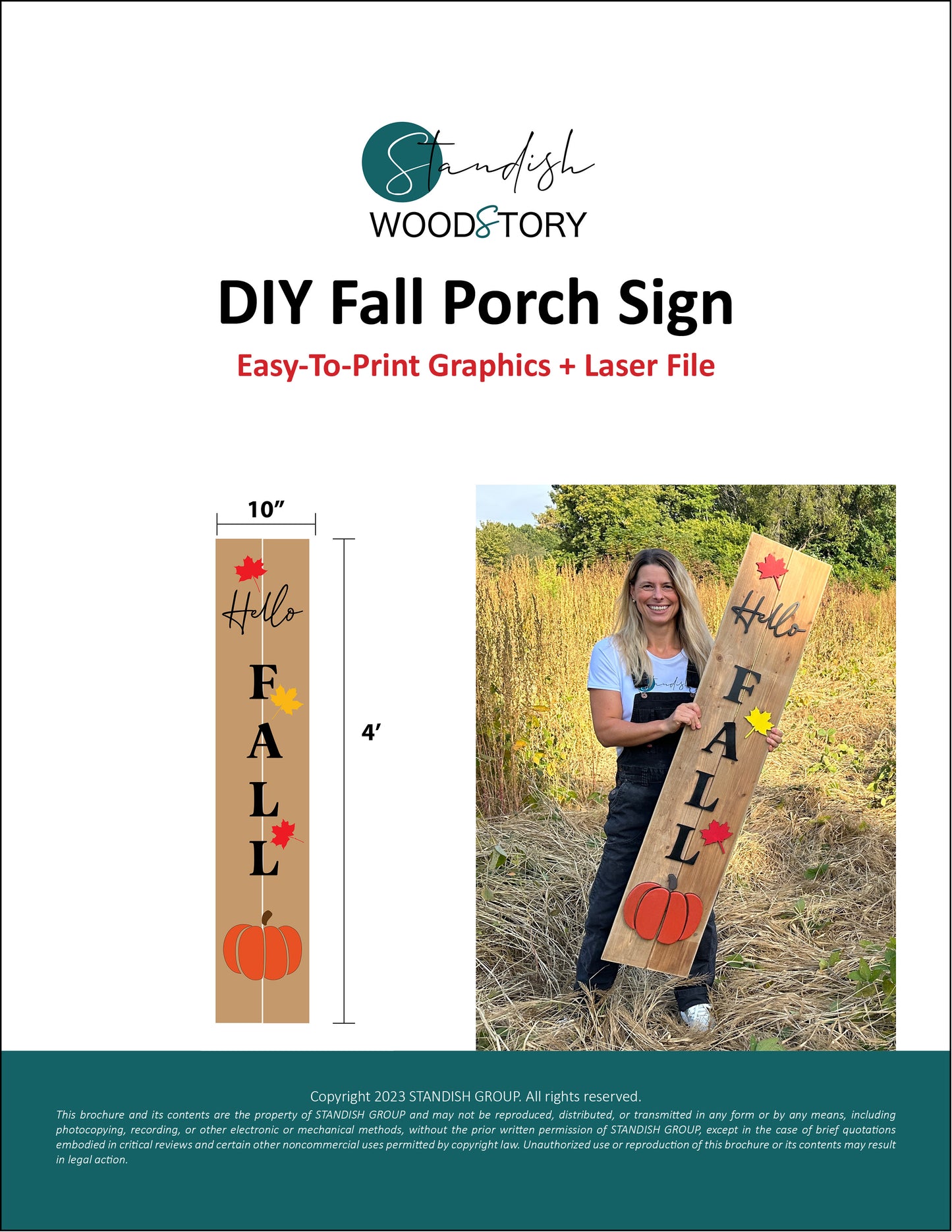 FREE Fall Sign Graphics Package (Print at home + Lightburn SVG)