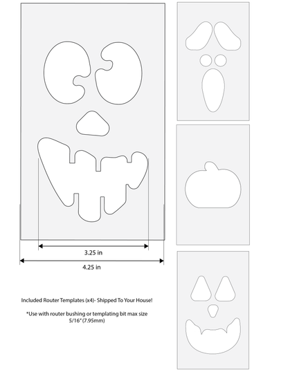 Set of (4) Halloween Router Templates